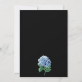 Blue Hydrangea Lantern Black Boho Vrijgezellenfees Kaart (Achterkant)