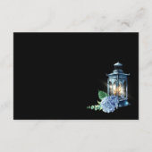 Blue Hydrangea Lantern Boho Wedding Enclosure Kaar Informatiekaartje (Achterkant)