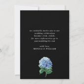 Blue Hydrangea Lantern Navy Black Wedding Save The Date (Achterkant)