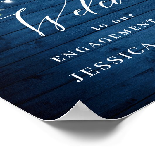 Blue Hydrangea Lantern Wood Boho ENGAGTY Poster (Hoek)