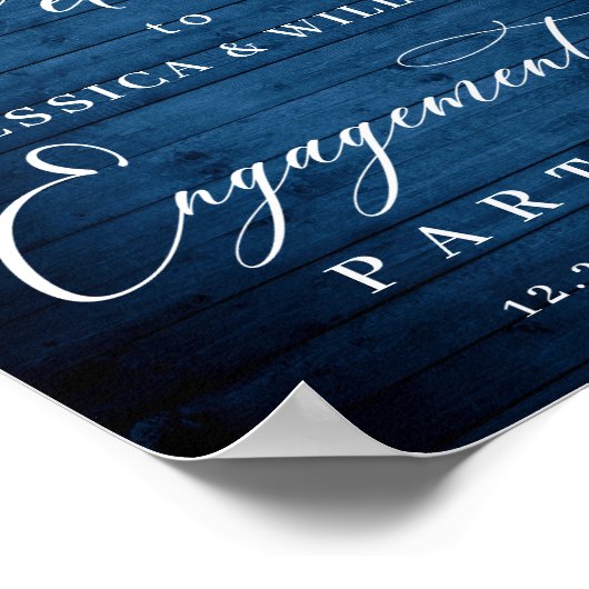 Blue Hydrangea Lantern Wood Boho ENGAGTY Poster (Hoek)