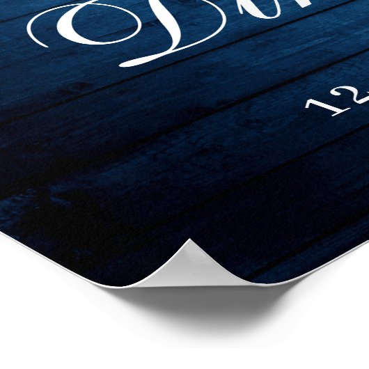 Blue Hydrangea Lantern Wood Boho Rehearsal Dinner Poster (Hoek)