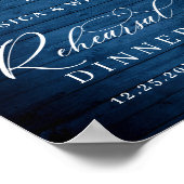 Blue Hydrangea Lantern Wood Boho Rehearsal Dinner Poster (Hoek)