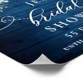 Blue Hydrangea Lantern Wood Boho Vrijgezellenfeest Poster (Hoek)