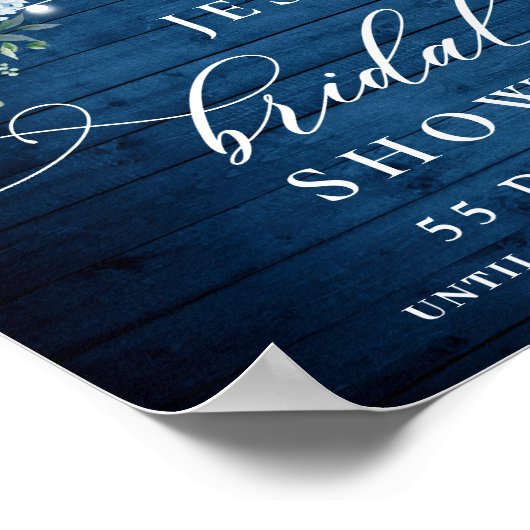 Blue Hydrangea Lantern Wood Boho Vrijgezellenfeest Poster (Hoek)