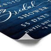 Blue Hydrangea Lantern Wood Boho Vrijgezellenfeest Poster (Hoek)