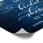 Blue Hydrangea Lantern Wood Boho Vrijgezellenfeest Poster (Hoek)