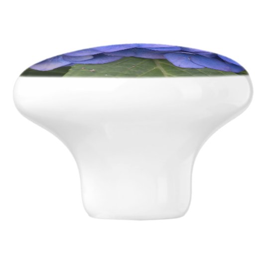 Blue Hydrangea Laurel Floral Keramische Knop (Zijkant)