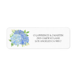 Blue Hydrangea Leaves Floral Wedding Etiket