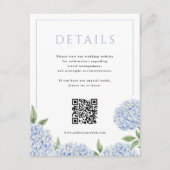 Blue Hydrangea Lijst Details QR Code Informatiekaartje (Voorkant)