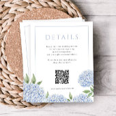 Blue Hydrangea Lijst Details QR Code Informatiekaartje