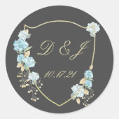 Blue Hydrangea Lijst Wedding Labels (Voorkant)