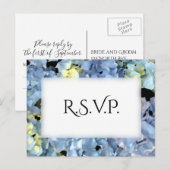 Blue Hydrangea Lijst Wedding RSVP Response Uitnodiging Briefkaart (Voorkant / Achterkant)