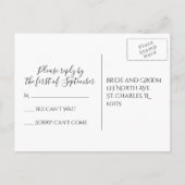 Blue Hydrangea Lijst Wedding RSVP Response Uitnodiging Briefkaart (Achterkant)