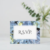 Blue Hydrangea Lijst Wedding RSVP Response Uitnodiging Briefkaart (Staand voorkant)