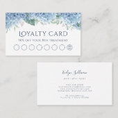 Blue Hydrangea-loyaliteitskaart Visitekaartje (Voorkant / Achterkant)