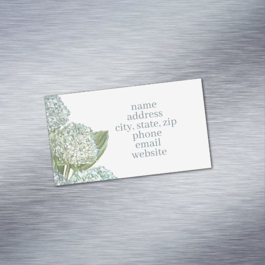 Blue Hydrangea Magnetisch Visitekaartje (Voorbeeld)