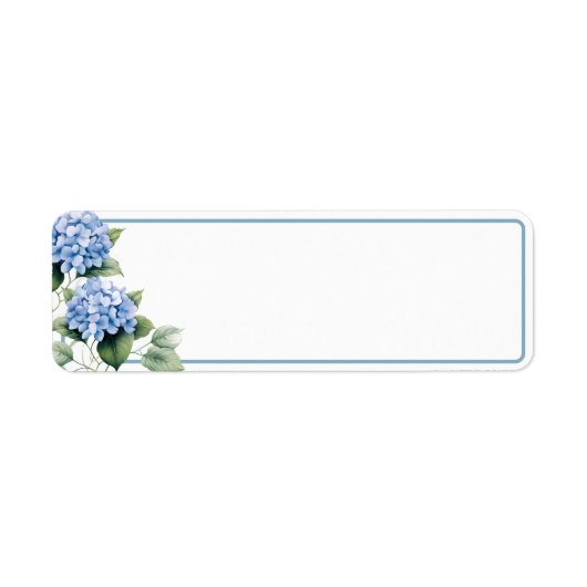 Blue Hydrangea Mailing Etiket (Voorkant)