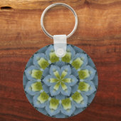 Blue Hydrangea Mandala Afbeelding 2 Sleutelhanger (Voorkant)
