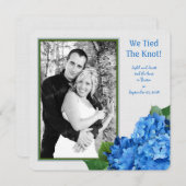 Blue Hydrangea Marriage Announding Photo Card Aankondiging (Voorkant / Achterkant)
