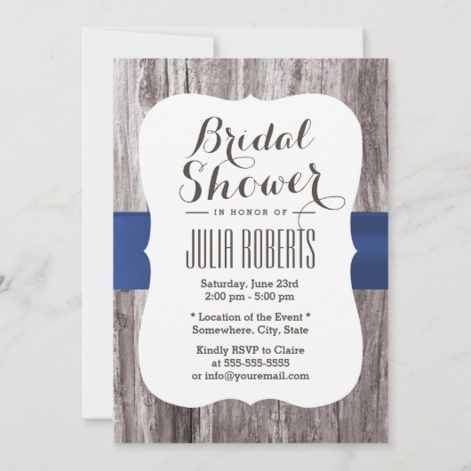 Blue Hydrangea Mason Jar Bridal Shower Invitations Kaart (Achterkant)