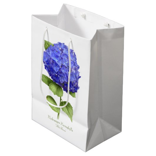 Blue Hydrangea Medium Cadeauzakje (Voorkant Gekanteld)