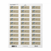  Blue Hydrangea met Antiek kalligrafie Etiket (Full Sheet)
