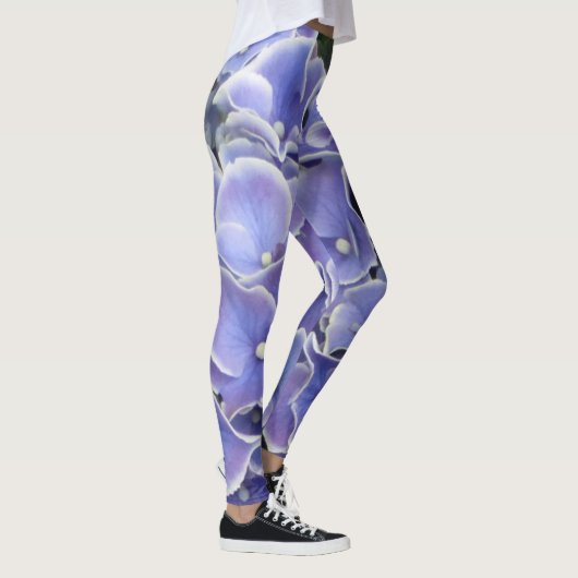 Blue Hydrangea met witte rand Leggen Leggings (Rechts)