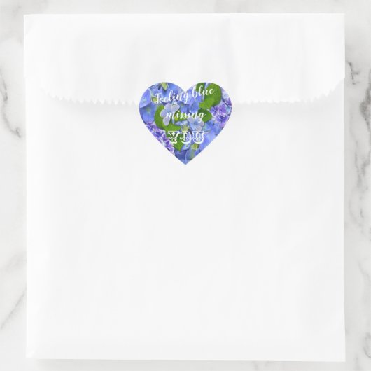 Blue Hydrangea mist je Hart Sticker (Tas)