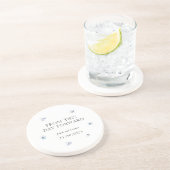 Blue Hydrangea Modern Wedding Favoriete Onderzette Zandsteen Onderzetter (Zijkant)