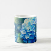 Blue Hydrangea Mok met aangepaste monogram (Center)
