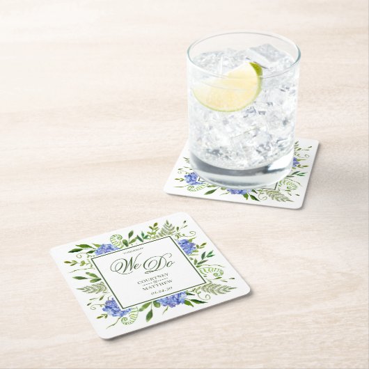 Blue Hydrangea morgen doen we Kartonnen Onderzetters (Insitu)