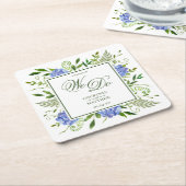 Blue Hydrangea morgen doen we Kartonnen Onderzetters (Schuin)