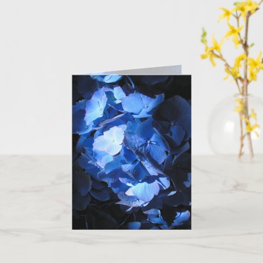 Blue Hydrangea - Note Card Kaart (Gele Bloem)