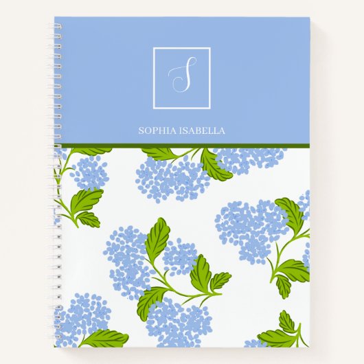 Blue Hydrangea Notebook Notitieboek (Voorkant)