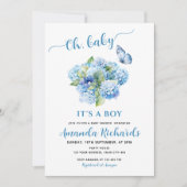 Blue Hydrangea Oh, Baby Het is een Boy Baby shower Kaart (Voorkant)