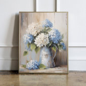 Blue Hydrangea Oil Painting Poster