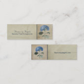  Blue Hydrangea op Antiek kalligrafie Mini Visitekaartje (Voorkant / Achterkant)