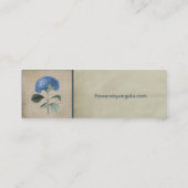  Blue Hydrangea op Antiek kalligrafie Mini Visitekaartje (Achterkant)