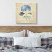Blue Hydrangea op  kalligrafie Canvas Afdruk (Insitu (Slaapkamer))