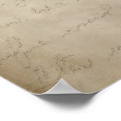 Blue Hydrangea op Old Parchment Poster (Hoek)