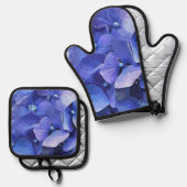 BLUE HYDRANGEA OVENWANT & PANNENLAP SET (Voorkant / Achterkant)