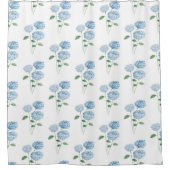 Blue Hydrangea Painting Nautical Coastal Pattern Douchegordijn (Voorkant)