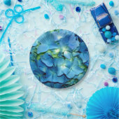 Blue Hydrangea Papieren Bordje (Feest)