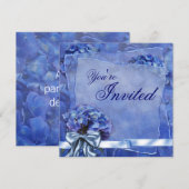 Blue Hydrangea Party Kaart (Voorkant / Achterkant)