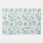 Blue Hydrangea Pattern Watercolor Floral Botanical Theedoek (Horizontaal)