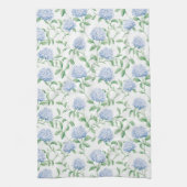 Blue Hydrangea Pattern Watercolor Floral Botanical Theedoek (Verticaal)