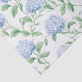 Blue Hydrangea Pattern Watercolor Floral Botanical Tissuepapier (Detail)