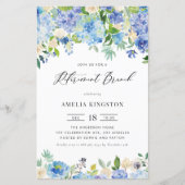 Blue Hydrangea Pensioen Brunch Uitnodiging (Voorkant)