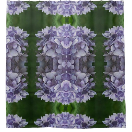 Blue Hydrangea Petals Abstract Kunstpatroon Douchegordijn (Voorkant)